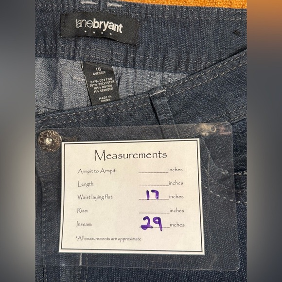 Lane Bryant Dark Wash Bootcut Jeans Size 16 Stretch Lightweight Summer Denim - Picture 9 of 10